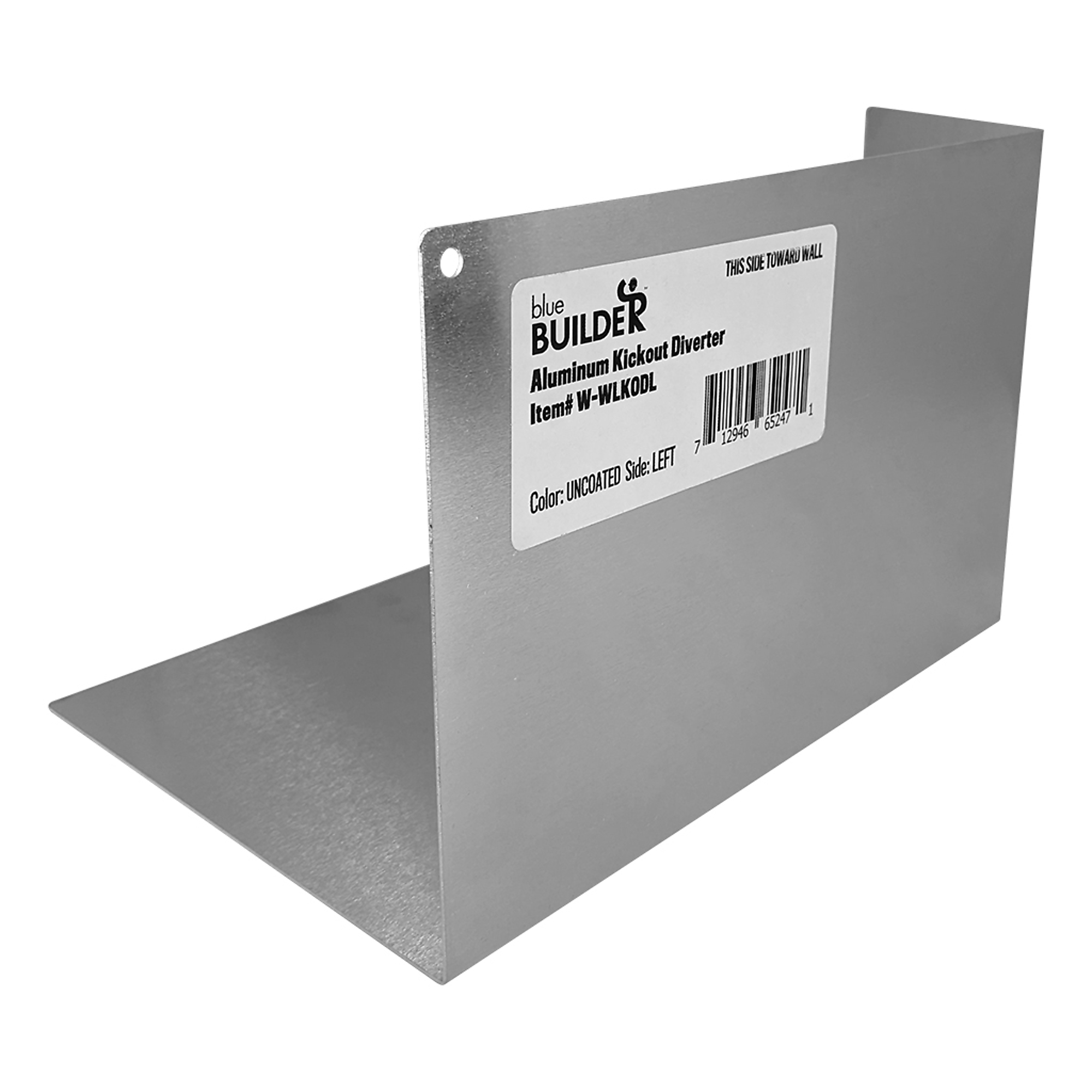 Wind-Lock Aluminum Kickout Diverters — Uncoated, Left, Model# WLKODL